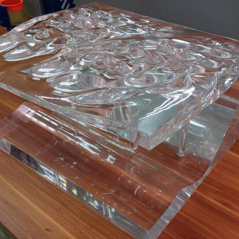 CNC工艺手工高抛光透明水晶武汉建筑模型